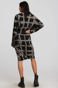 Best Sale Recycled Vintage Rib Midi Dress With Shirring And Side Slit Women Loungewear|Dresses