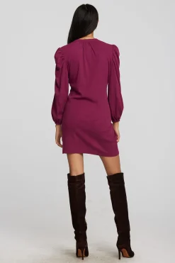 Outlet Recycled Vintage Rib Mini Dress With Deep V And Pearl Snaps Women Dresses