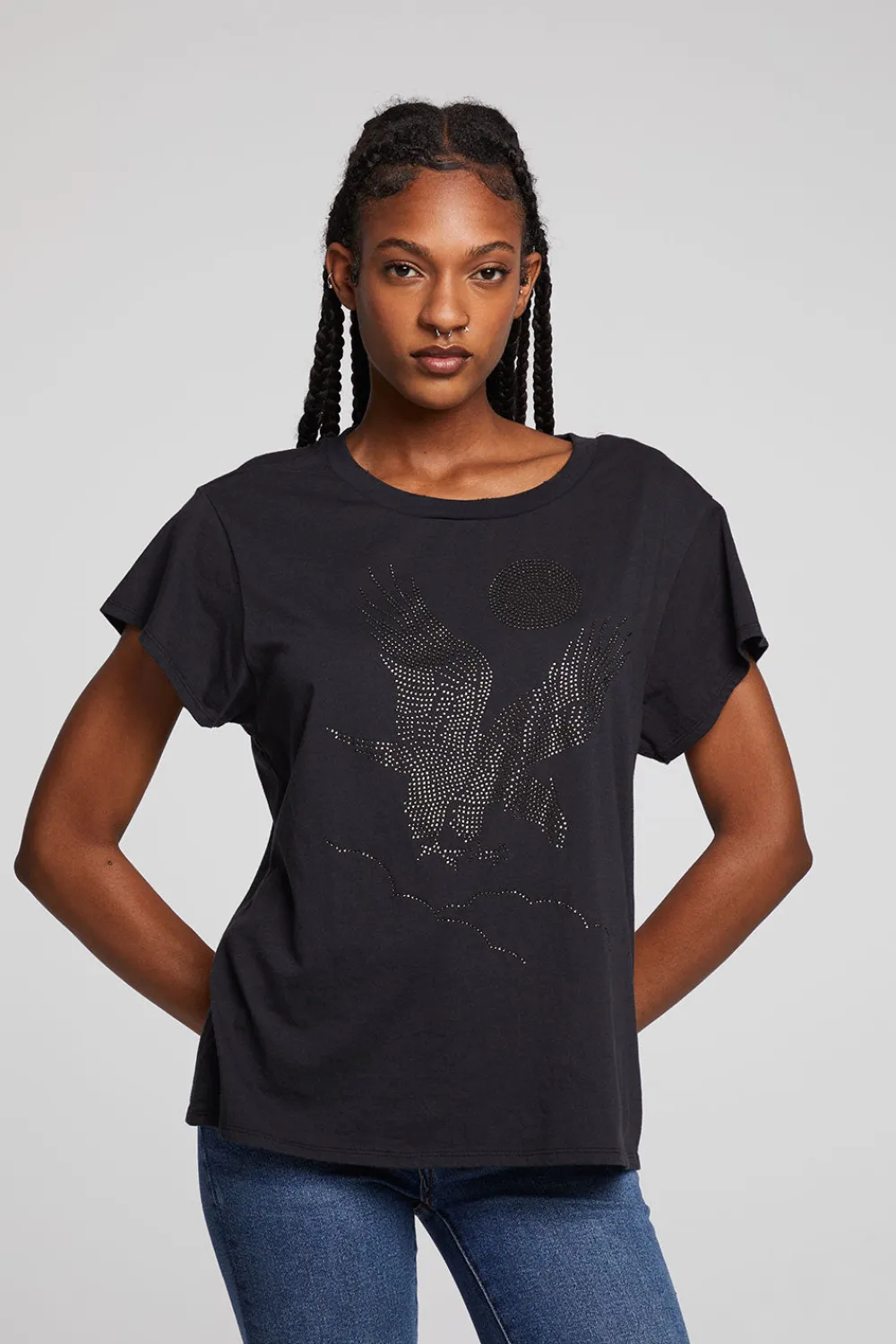 Clearance Rhinestone Eagle Tee Women Loungewear|Graphics