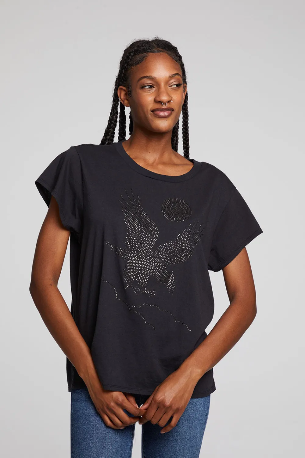 Clearance Rhinestone Eagle Tee Women Loungewear|Graphics