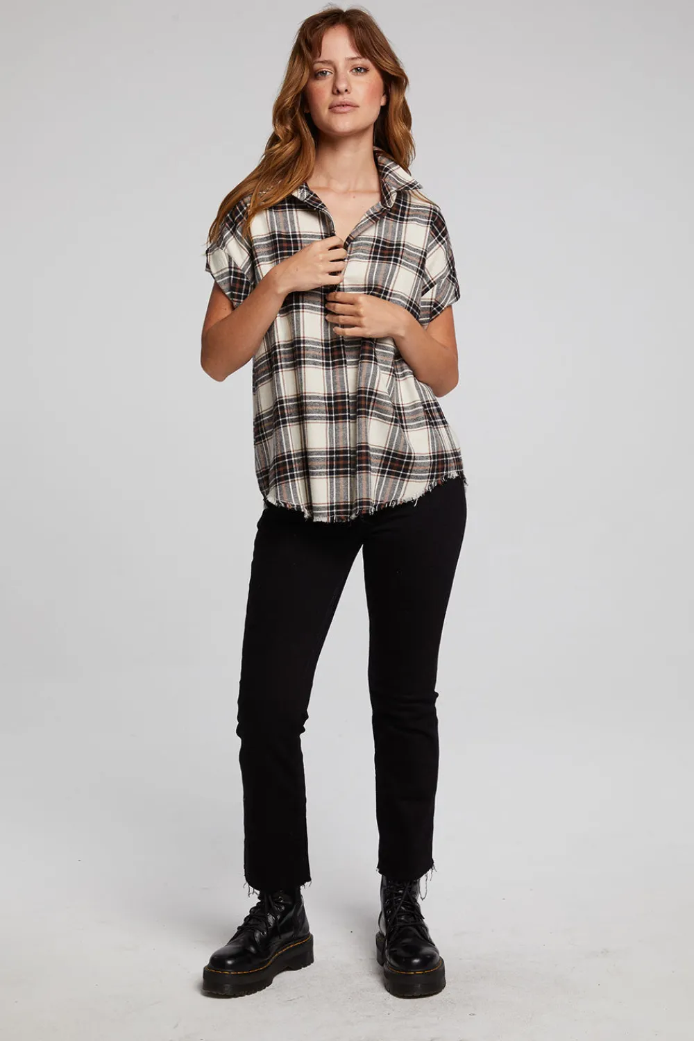 Best Sale Rhythm Americana Plaid Button Down Women Loungewear|Tops