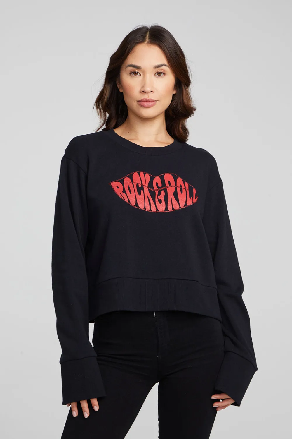 Flash Sale Rock'n'Roll Lips Long Sleeve Women Loungewear|Graphics