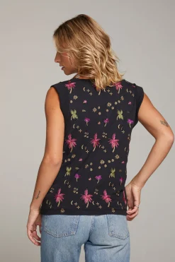 Online Rolled Night Palm Armhole V-neck Muscle Tank Women Loungewear|Tops