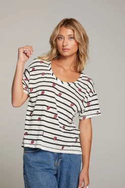 Online Rolling Stones All Over Logo Tee Women Loungewear|Music