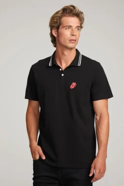 Flash Sale Rolling Stones Embroidered Logo Mens Polo Tee Women Music