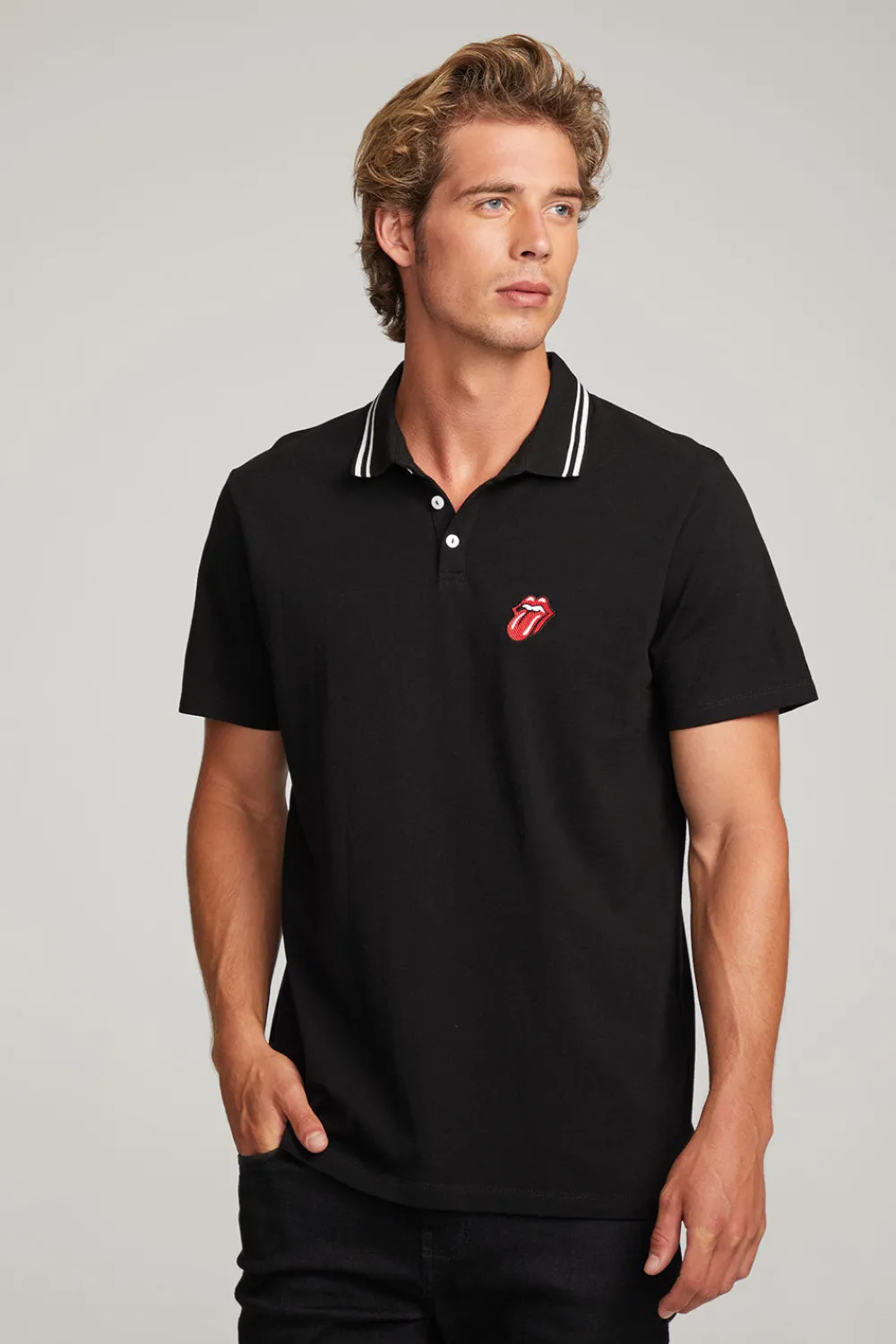 Flash Sale Rolling Stones Embroidered Logo Mens Polo Tee Women Music