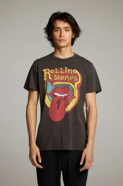 Cheap Rolling Stones Retro Logo Crew Neck Tee Women Tops|Music