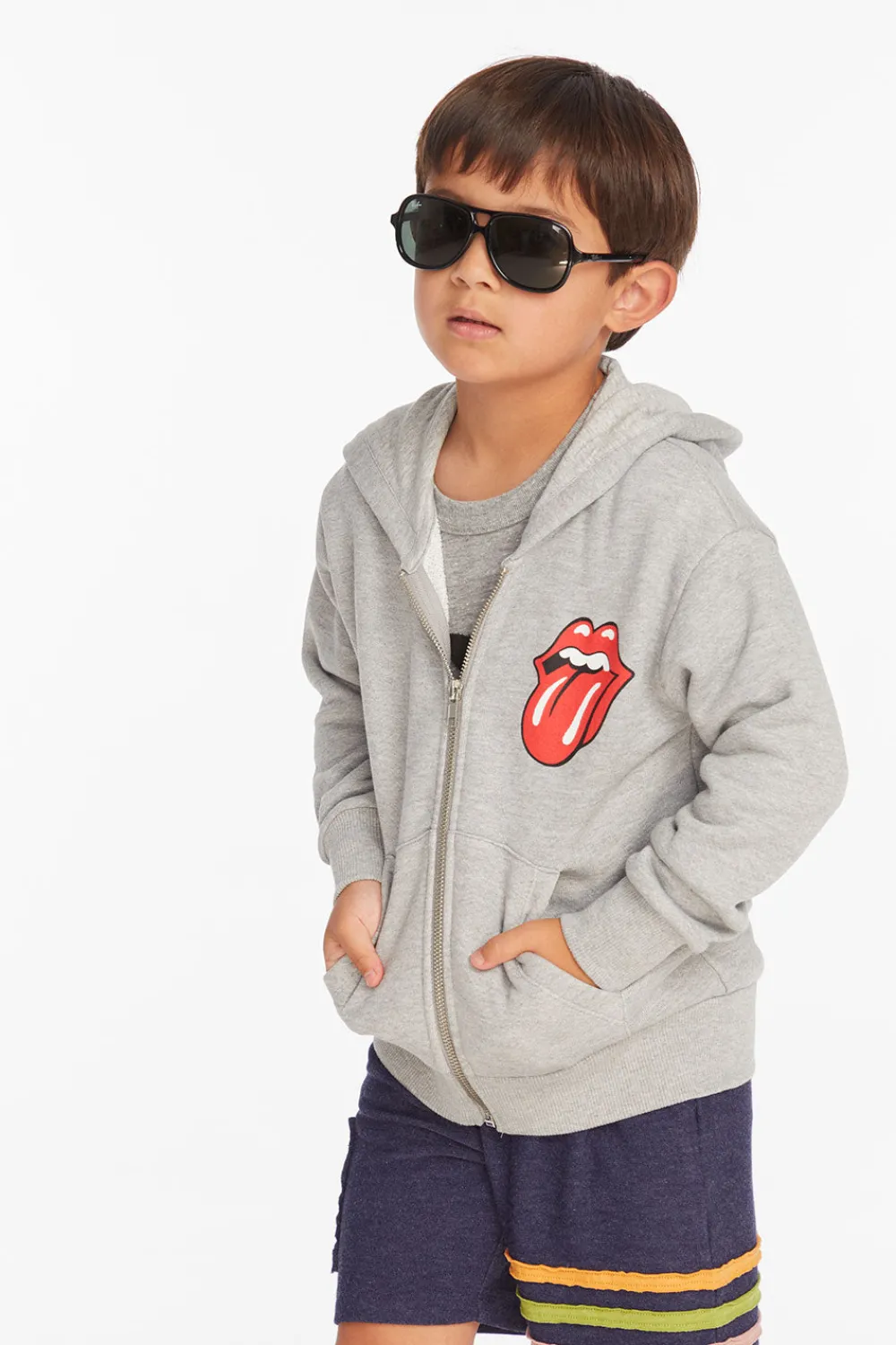 Cheap Rolling Stones Script Logo Boys Zip-up Hoodie Women/Kids/BOY Boys|Music