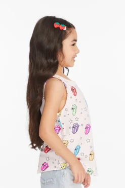 Hot Rolling Stones Tongue Logo Girls Muscle Tee Women/Kids Girls|Music