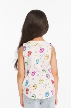 Hot Rolling Stones Tongue Logo Girls Muscle Tee Women/Kids Girls|Music