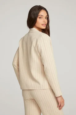 Clearance Santanaa White Pinstripe Blazer Women Loungewear