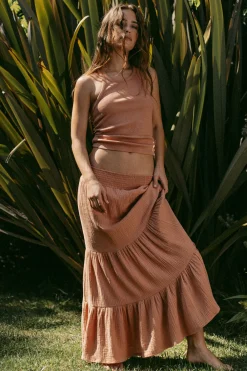 Fashion Seal Bronze Maxi Skirt Women Loungewear|Bottoms