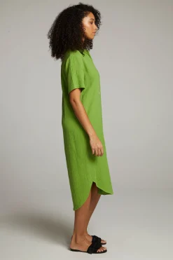 Cheap Sebastian Piquant Green Button Down Women Loungewear|Dresses