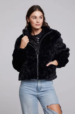 Cheap Sequin Faux Fur Puff Sleeve Jacket Women Outerwear|Loungewear