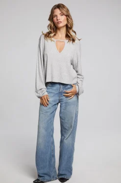 Best Servinoo Heather Grey Long Sleeve Women Loungewear|Tops