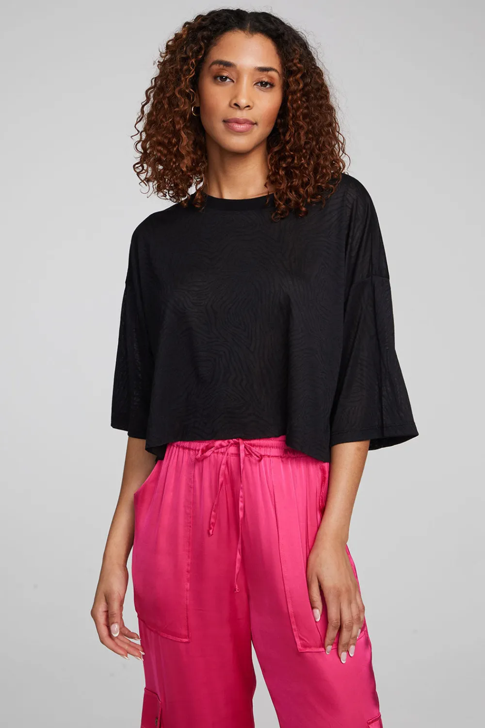 Sale Shine Shadow Black Tee Women Loungewear|Tops