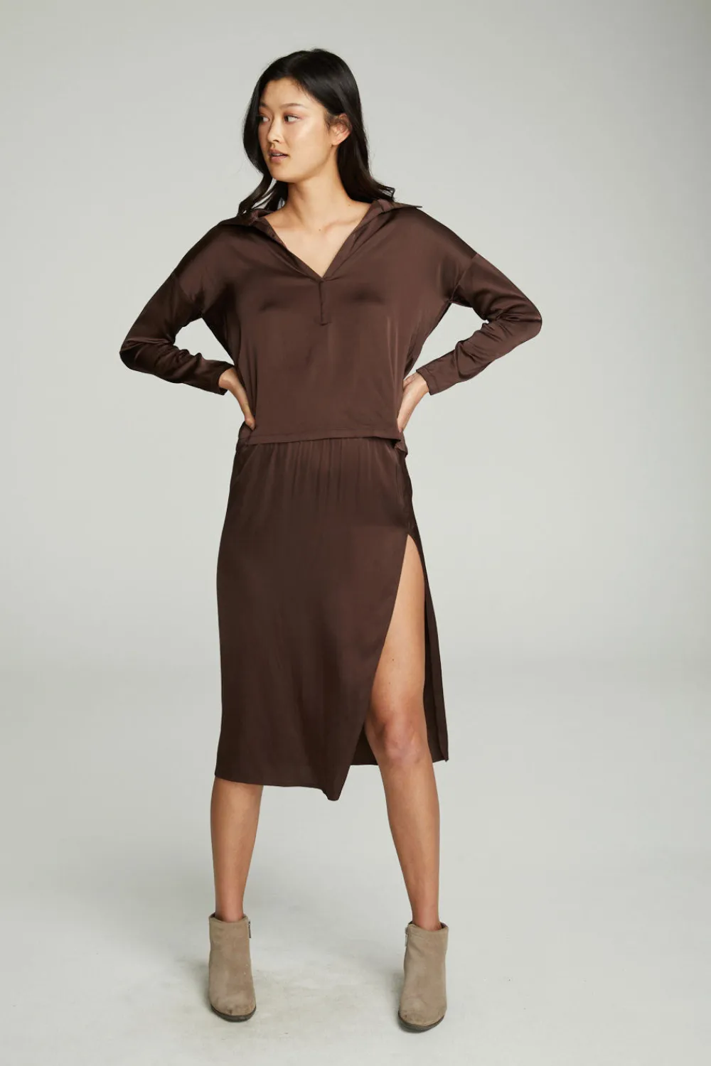 New Side Slit Midi Skirt Women Bottoms|Dresses