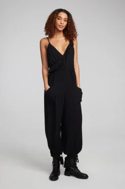 Flash Sale Slash Shadow Black Jumpsuit Women Loungewear|Bottoms