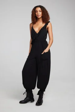 Flash Sale Slash Shadow Black Jumpsuit Women Loungewear|Bottoms