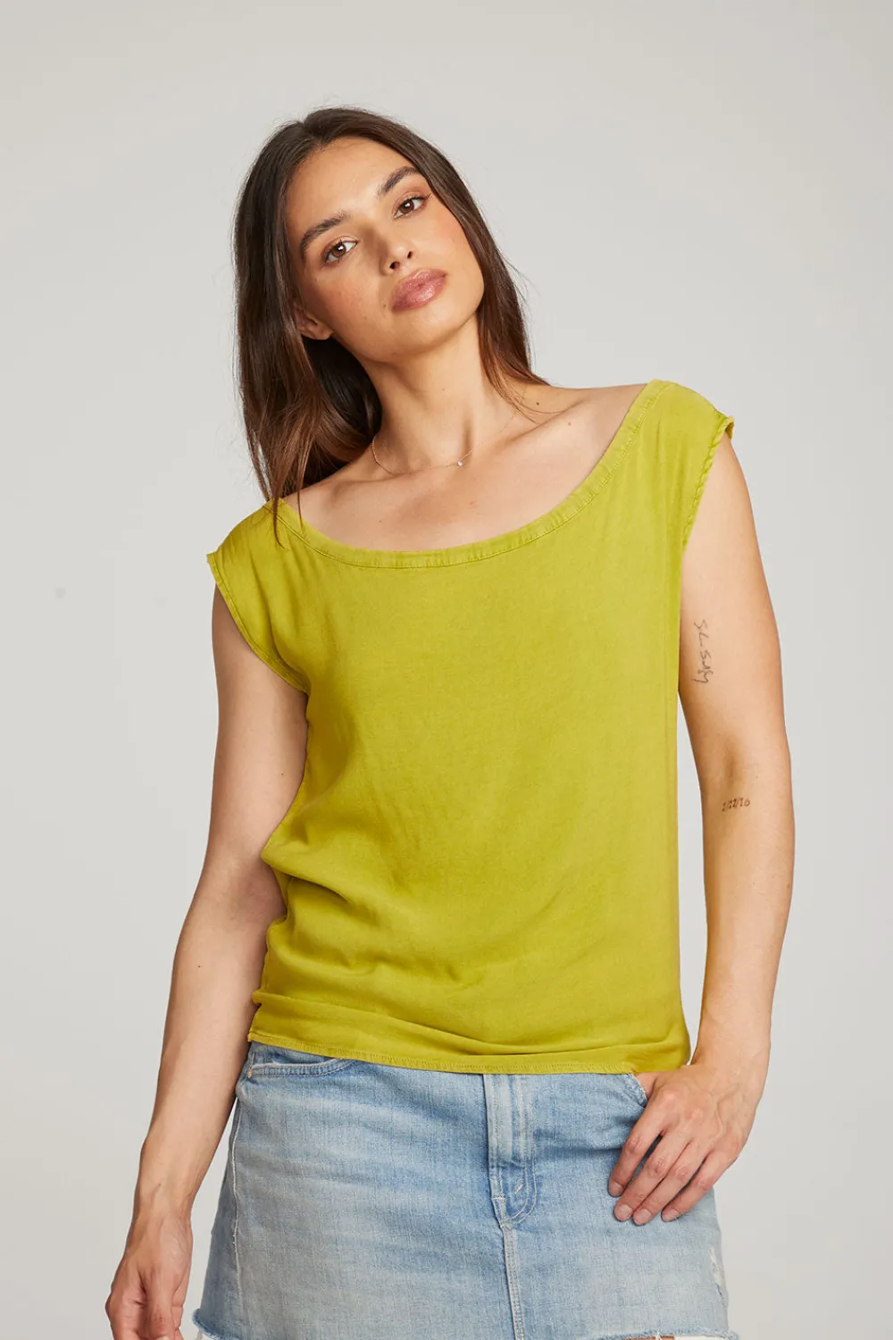 Online Sleeveless Citron Dolman Tee Women Loungewear