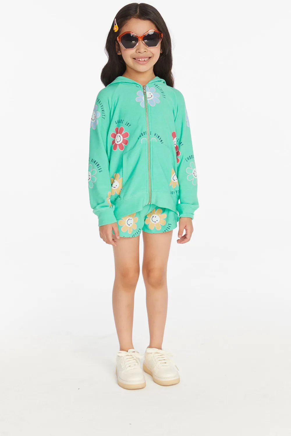 Shop Smiley Flower Girls Zip-up Hoodie Kids Girls