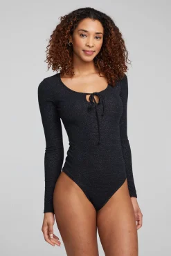 Discount Spelly Shadow Black Bodysuit Women Loungewear