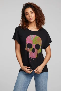 Store Spin Paint Skull Tee Women Loungewear|Graphics