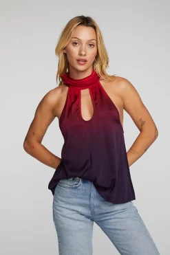 Discount Stretch Silky Woven Halter Top Women Loungewear|Tops