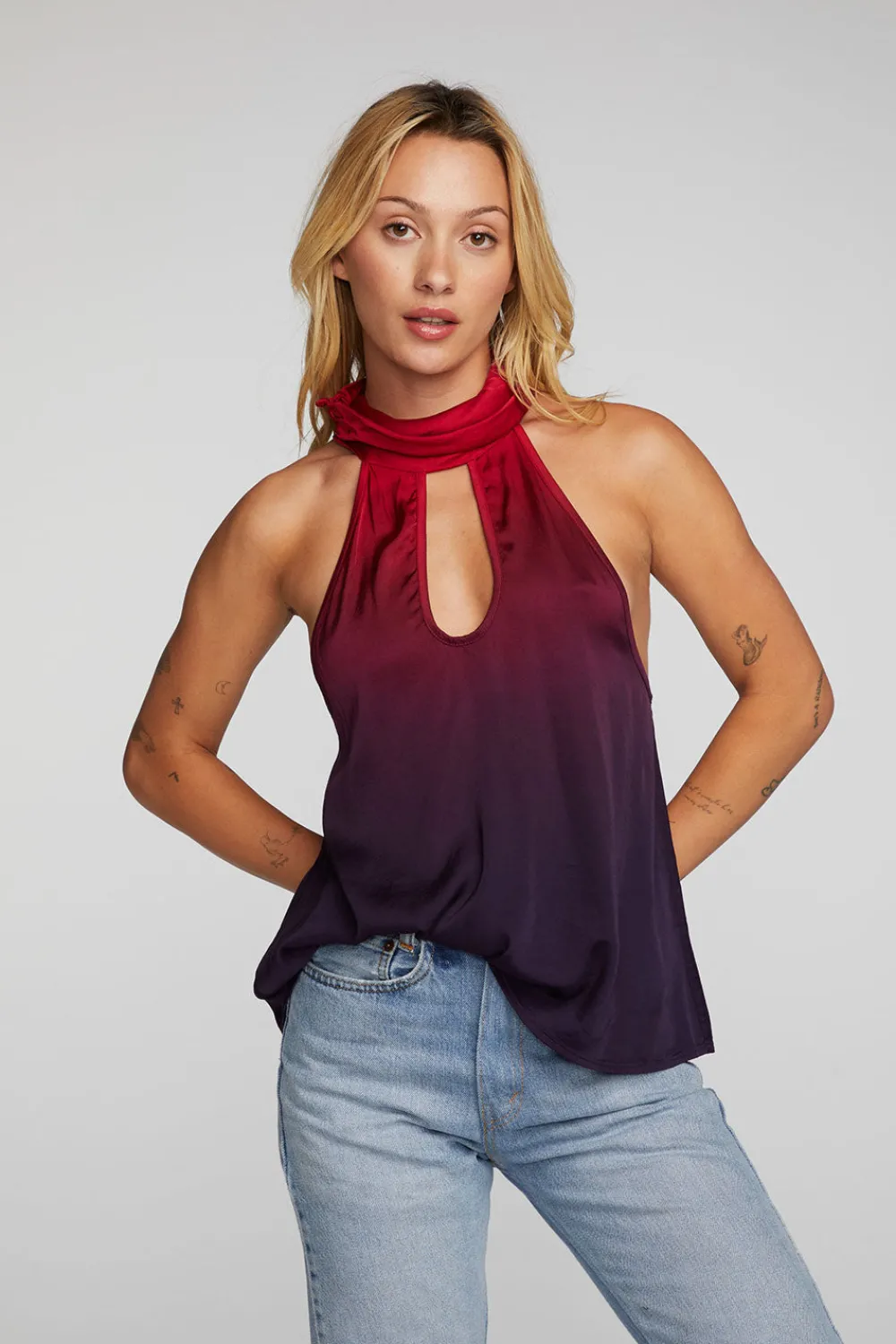 Discount Stretch Silky Woven Halter Top Women Loungewear|Tops