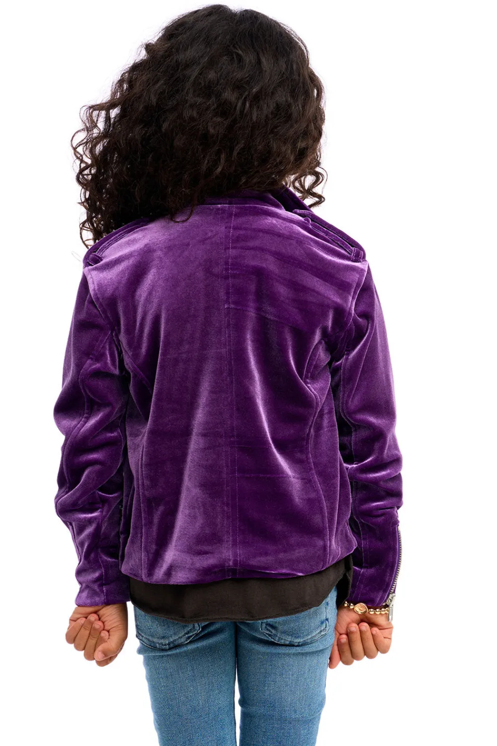 Cheap Stretch Velvet Moto Jacket Kids Girls