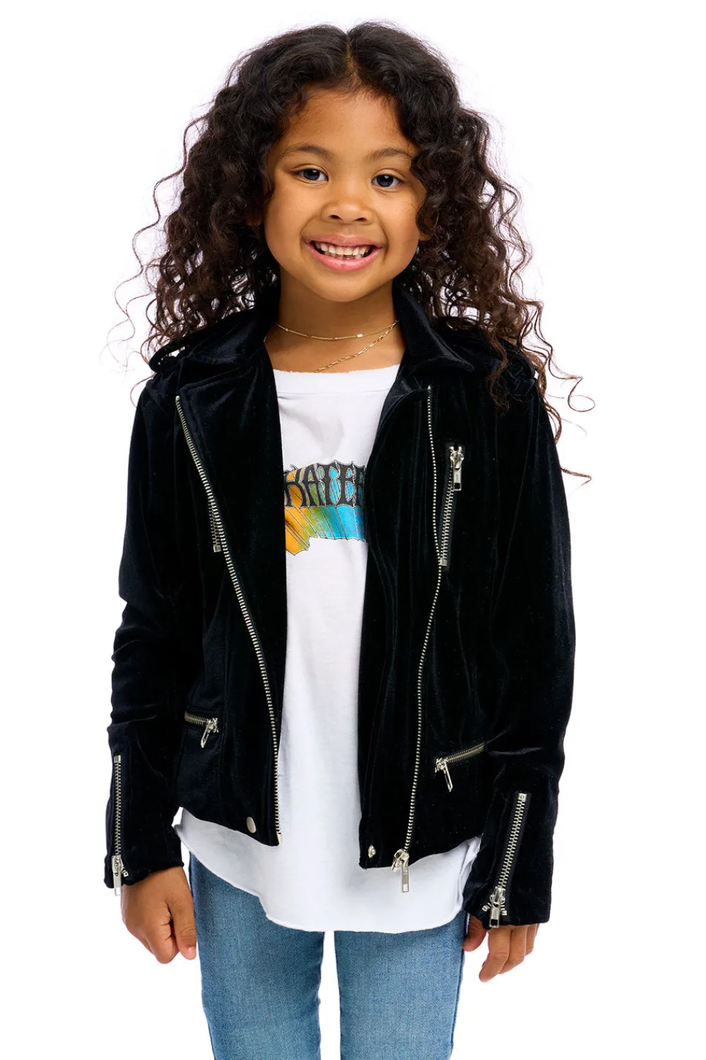 Sale Stretch Velvet Moto Jacket Kids Girls