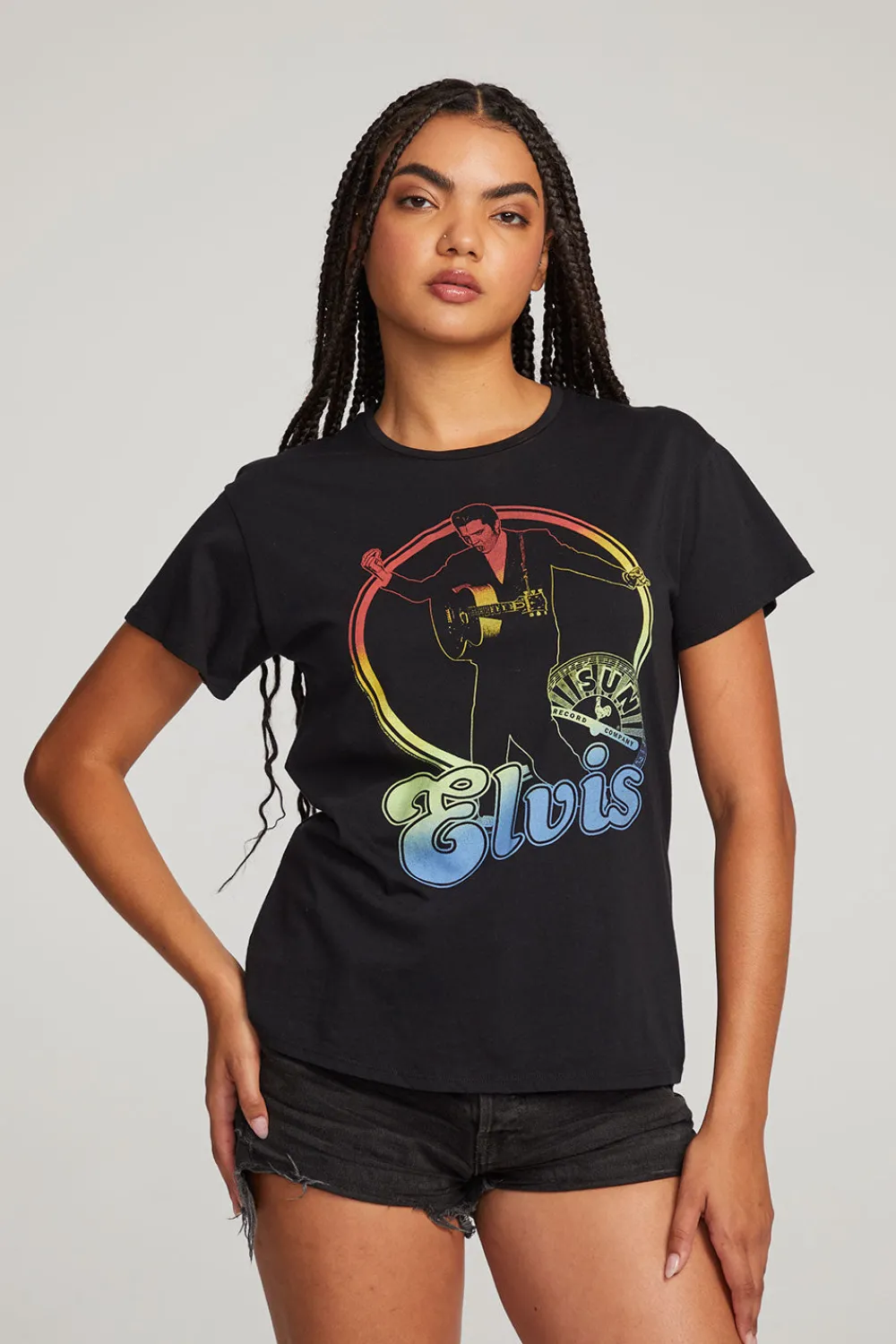 Outlet Sun Records Rainbow Elvis Tee Women Loungewear|Music