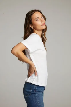 Shop Sunshine White Scoop Neck Tee Women Loungewear|Tops