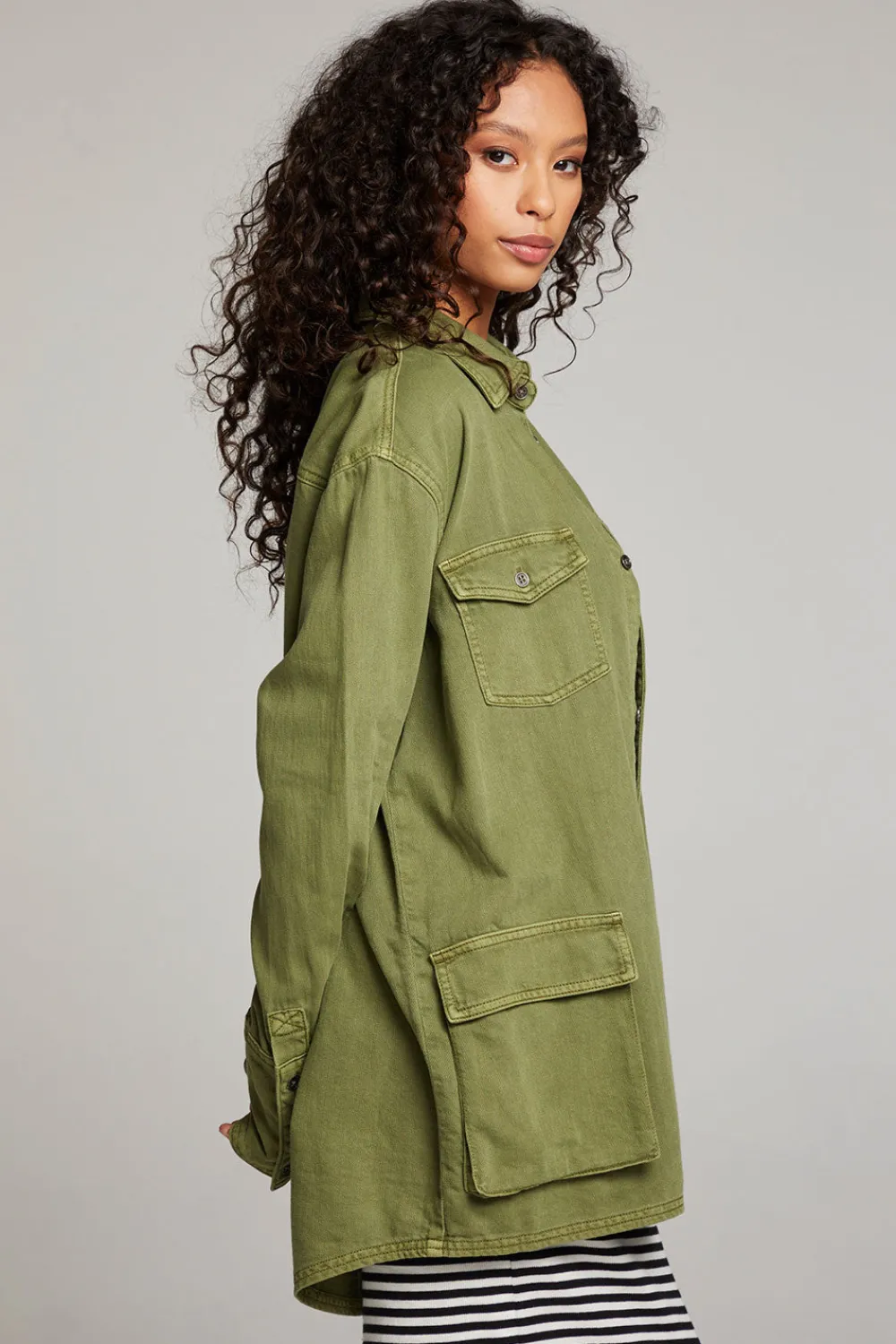 Best Sweet Pea Sphagnum Button Up Women Loungewear|Tops
