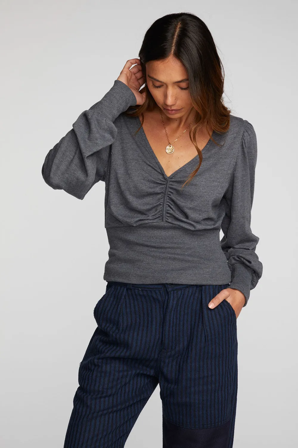 Discount Triblend V-neck Long Sleeve Blouse Women Loungewear|Tops