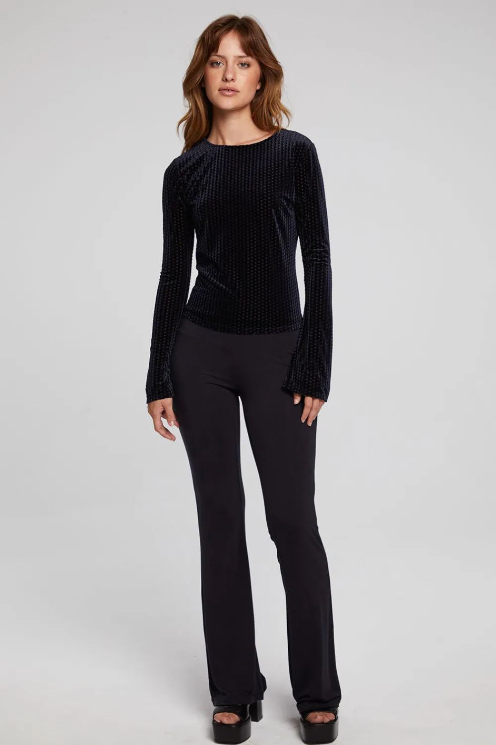 New Union Check Burnout Long Sleeve Women Loungewear|Tops