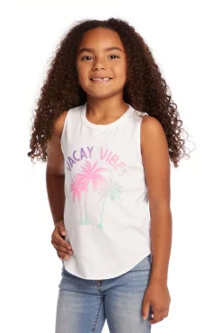 Outlet Vacay Vibes Girls Vintage Jersey Shirttail Muscle Kids Girls