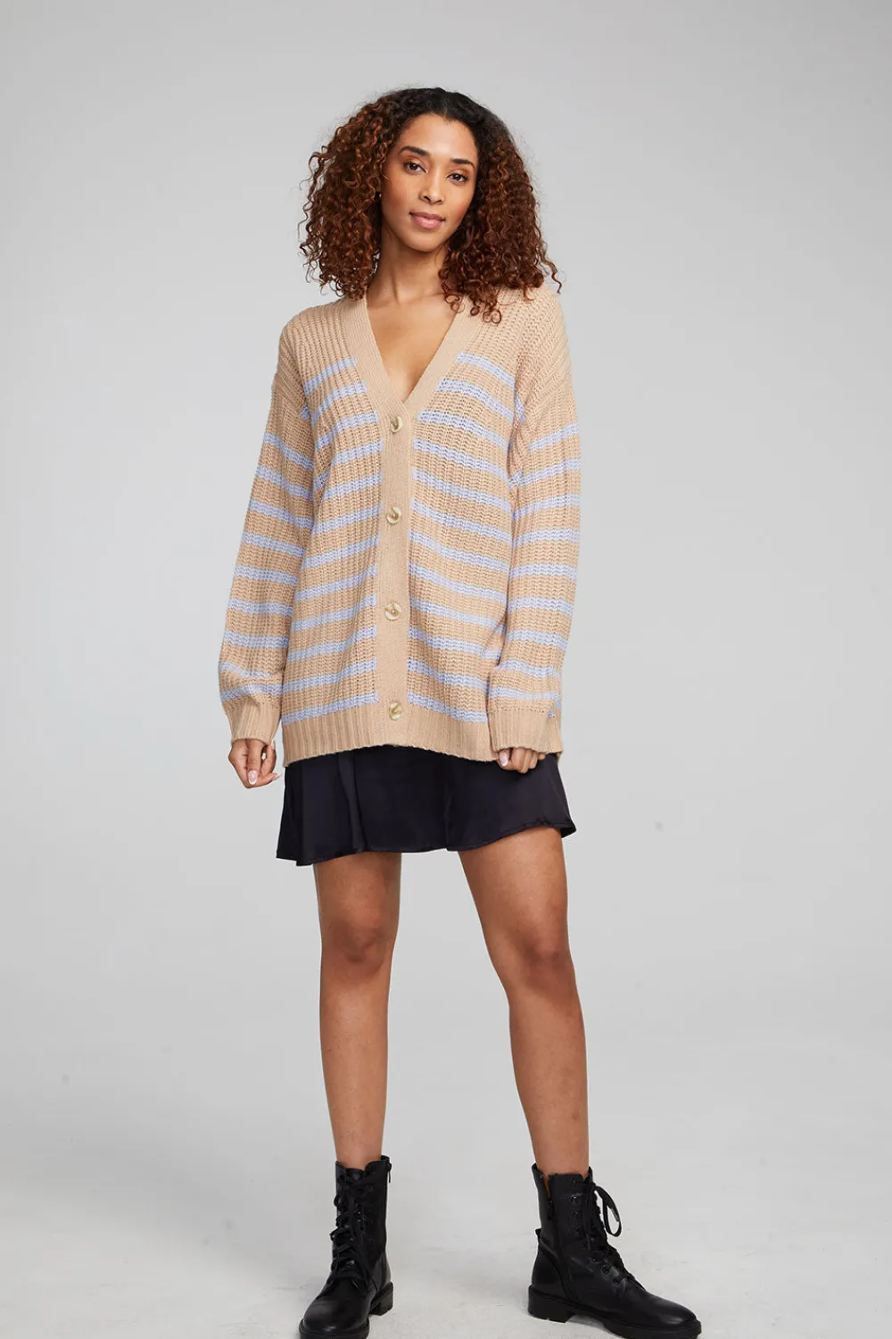 New Vibe Fairfax Stripe Cardigan Women Outerwear|Tops