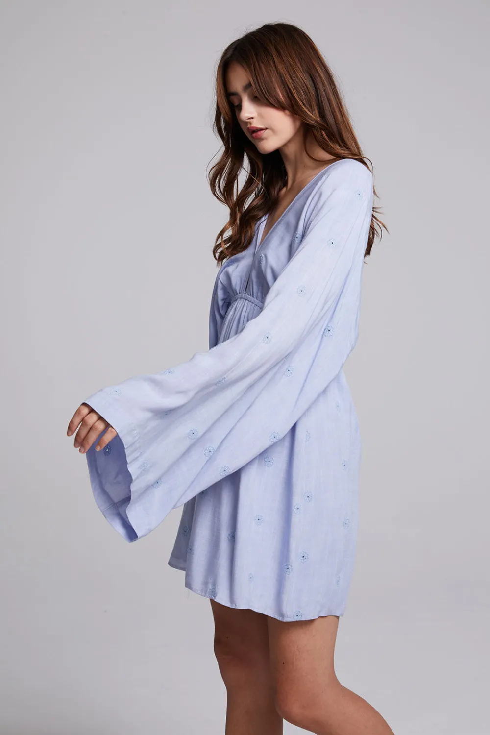 Cheap Waverly Faded Denim Blue Mini Dress Women Loungewear|Dresses