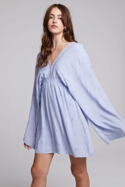 Cheap Waverly Faded Denim Blue Mini Dress Women Loungewear|Dresses