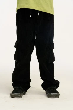 Cheap Wes Raven Black Corduroy Cargo Pants Kids/BOY Boys