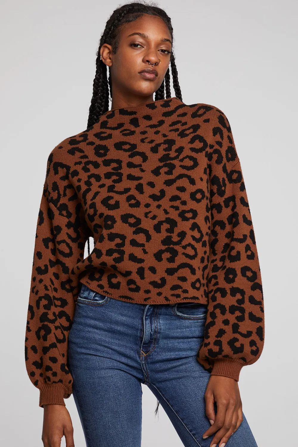 Fashion Willie Old Town Leopard Pullover Women Outerwear|Loungewear