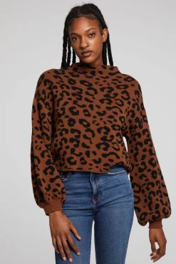 Fashion Willie Old Town Leopard Pullover Women Outerwear|Loungewear