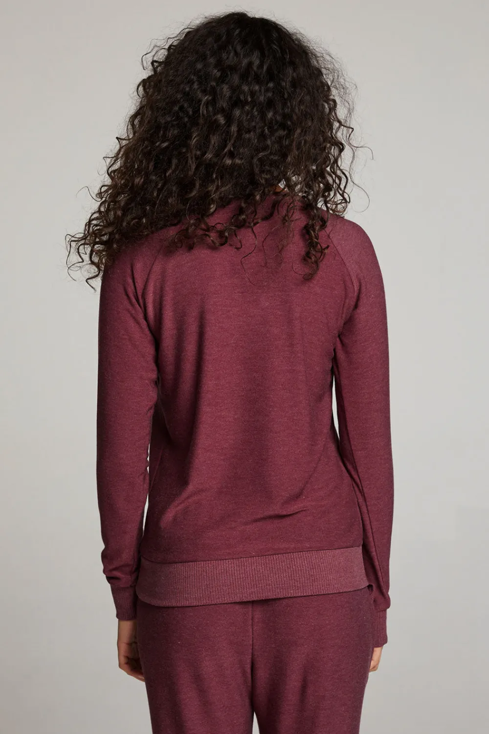 Best Sale Wine Red Long Sleeve Raglan Pullover Women Loungewear|Tops
