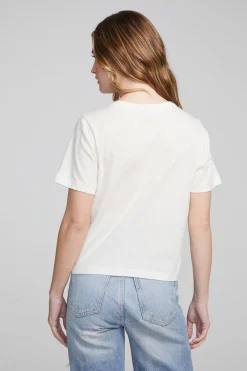 Shop Wine Short Sleeve Embroidery Tee Women Loungewear|Graphics