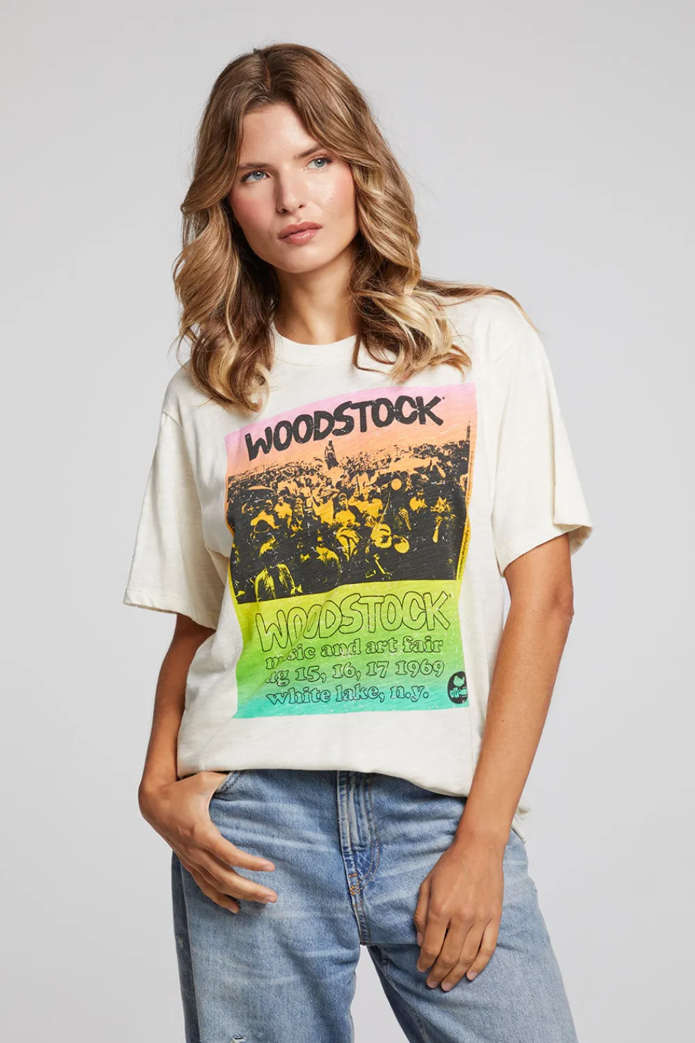 New Woodstock Rainbow Poster Tee Women Loungewear|Music