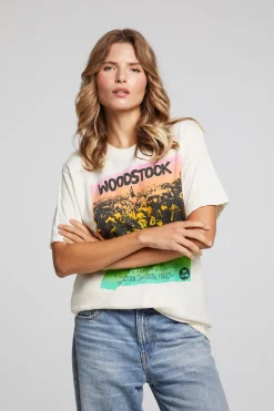 New Woodstock Rainbow Poster Tee Women Loungewear|Music