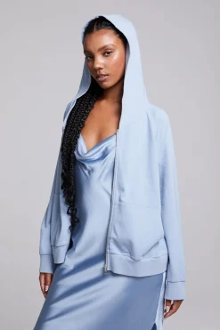 Outlet Yaro Blue Grotto Zip Up Sweatshirt Women Outerwear|Loungewear