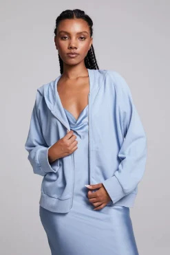 Outlet Yaro Blue Grotto Zip Up Sweatshirt Women Outerwear|Loungewear
