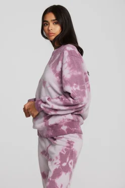 Online Zuma Cotton Terry Crewneck Pullover With Distressed Detail Long Sleeve Women Loungewear|Tops